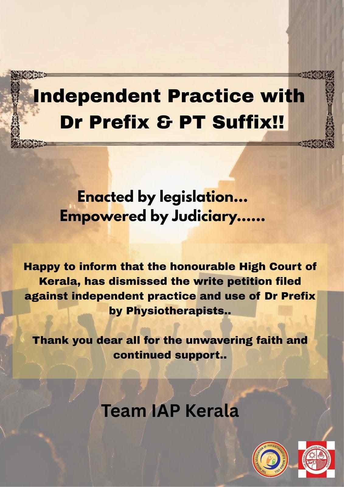 “Dr.” Prefix for Physiotherapists? YES! | 2026 Latest Update 4 Dr Prefix for Physiotherapist